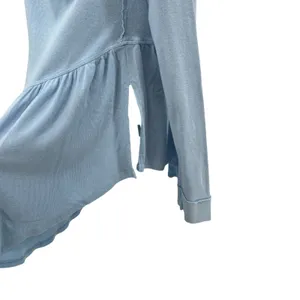 Free People We The Free Rose Petal Tee Shirt Long Sleeve‎ Blue Size Large thumbnail 8