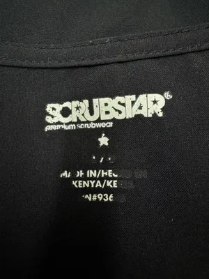 Scrubstar Black Scrub Top Size Large thumbnail 3