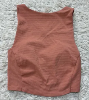 Rhone Zen Tank Top Pink Ribbed Cross Back Activewear XS thumbnail 1