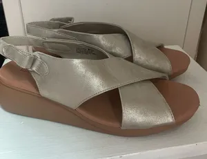Baretraps Women’s Metallic Slingback Wedge Sandals‎ - Champagne thumbnail 1