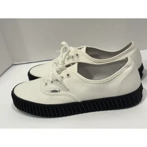 Vans Authentic Creeper White Canvas Black Sole Sneakers Women’s 8.5 Men’s 7 thumbnail 4