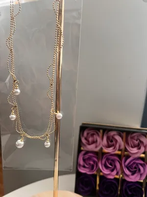Gold Plated Pearl Necklace thumbnail 4