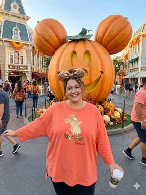 Disneyland Plus Size Orange Sequin Mickey Mouse Sweatshirt Top 3X Fall Halloween thumbnail 3