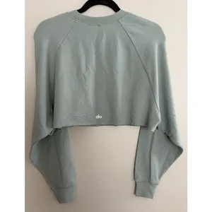 Alo Yoga Double Take Pullover Sweatshirt Green Women's Size XS thumbnail 2