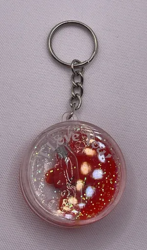 Resin Made Gold Heart Pendant With Color Accents Shiny‎ Beautiful Keychain thumbnail 1