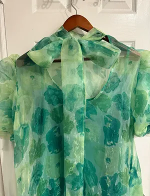 Green Organza Poofy Dress thumbnail 3