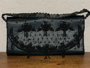 Vintage Bon Soir Beaded Evening Purse Bag Size S  thumbnail 1