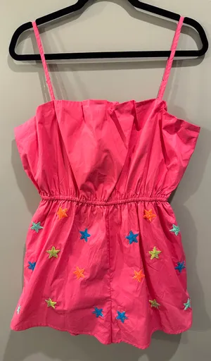 Peach Love Star Sequin Romper thumbnail 3