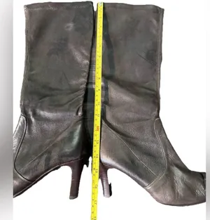 Graffiti brown suede leather pull on‎ boots made in Italy size 38/7.5 thumbnail 4