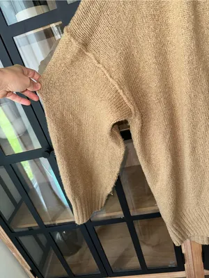 Free People‎ sweater Brookeside tunic Oversized V-Neck Chunky Knit Boho Slouch thumbnail 6