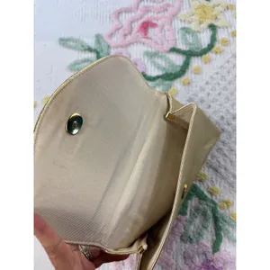 Vintage Metallic Gold Pleated‎ Envelope Clutch Evening Bag Handbag Wedding Party thumbnail 5
