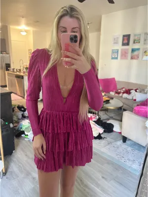 Sabina Musayev Revolve Pink Ruffle Dress thumbnail 3