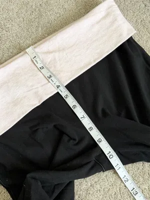 PINK Victoria’s Secret Allday Foldover Flare Leggings Pants in Black Pink L thumbnail 13
