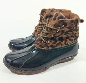 Jessica Carlyle GAVIN-17L Leopard Print Duck‎ Boots Women 7.5 Black Brown Snow thumbnail 1