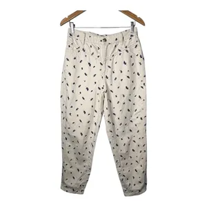 Frank‎ And Oak Linda Balloon Fit Jeans Womens 27 Cream Floral High Rise Tapered thumbnail 5