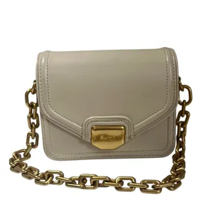 ZARA Cream Crossbody Bag with Gold Chain Detail Gently Used Quiet Luxury thumbnail 3