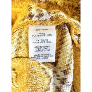 En Crème Women's‎ Small Sherpa Shacket Jacket Plaid Oversized Mustard Streetwear thumbnail 11