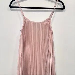 Sam Edelman Hammered Satin Plisse Midi Dress Blush Pink S NWT balletcore satin thumbnail 10