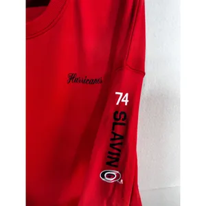 Fanatics Carolina Hurricanes Jaccob Slavin Pullover Sweatshirt Hockey Size M Red thumbnail 3