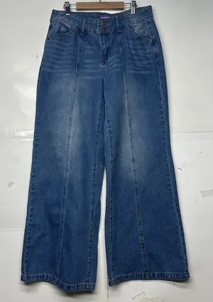 Edikted Women’s Wide Leg Jeans Size L Blue Denim 33x31 High Rise thumbnail 1