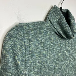 Madewell greeen space‎ dyed ribbed cropped turtleneck top size medium thumbnail 3