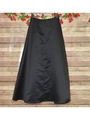 VTG Jody California Black Satin Maxi Skirt 5/6 27" Waist 41" X- Long Made USA thumbnail 6