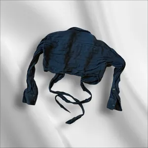Zara Linen Black Wraparound Cropped Top thumbnail 3