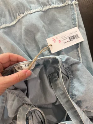 Dry Goods Light Blue Tie-Shoulder Mini Dress thumbnail 3