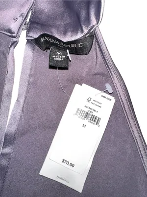 NWT Banana Republic Satin Halter Sleeveless Purple Shift Mini Dress MEDIUM thumbnail 4