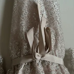 Shoshanna Lace 3/4 sleeve, light pink/silver dress - Size 6 thumbnail 4
