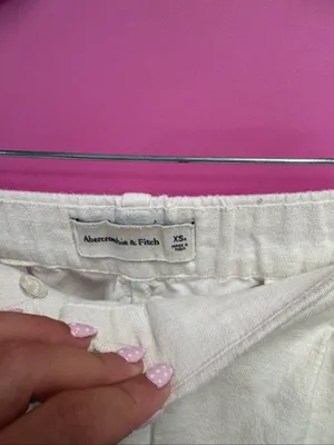 Abercrombie White Wide-Leg Women's Pants thumbnail 2
