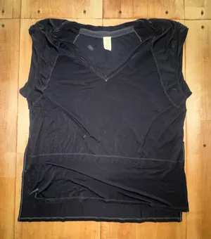 We‎ The Free Free People Black V-Neck Sleeveless Top Contrast Stitch Small thumbnail 1