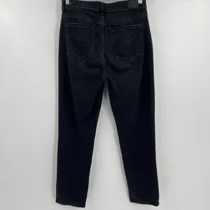 American Eagle Mom Straight Jeans Black Distressed Denim Women's Size 4‎ Short thumbnail 5