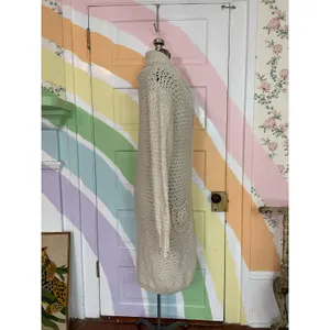 Mac & Jac Chunky Knit Cardigan Long Sweater Coat Cream L Boho Cozy thumbnail 3