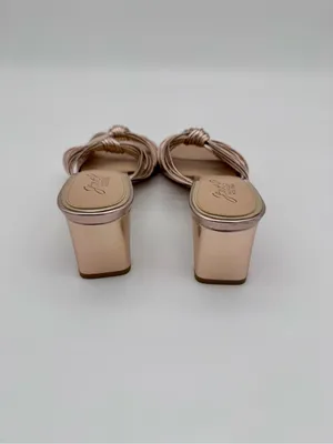 Jewel Badgley Mischka Cheryl Metallic Leather Block Heel Sandals Rose Gold 8 thumbnail 8