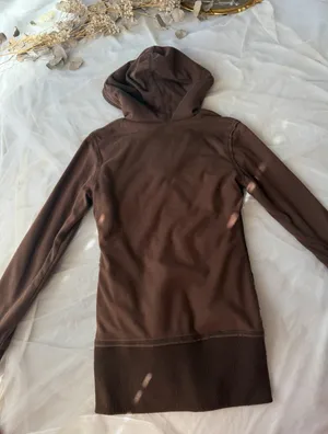 Y2K Brown Faux Fur Lined Hooded Zip Up thumbnail 5