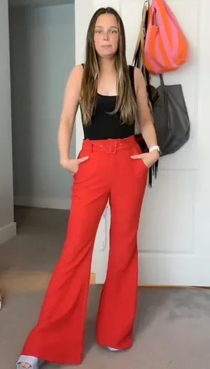 VICI NWT  Red Runway Flares thumbnail 1