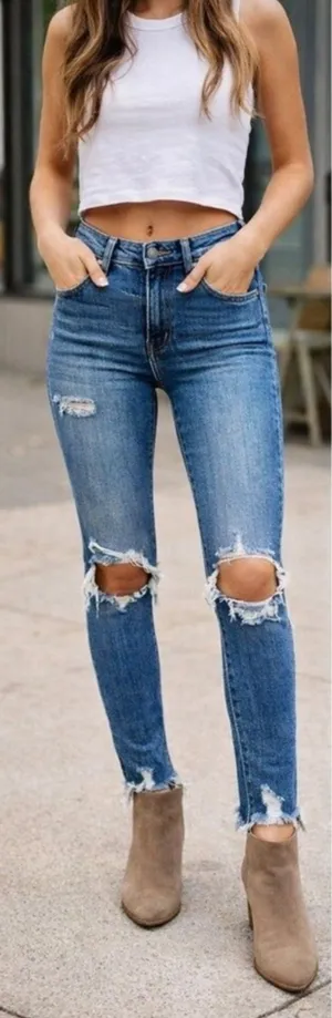 altard state Super Skinny Ankle Distressed Women's High Rise Jeans. Size 3/27 thumbnail 1