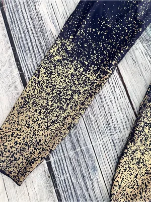 Beyond Yoga Navy and Ombre Gold Speckle Leggings thumbnail 4