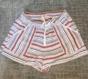Striped Linen Shorts Multi Size M thumbnail 1