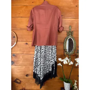 Lost Ink Leopard Print Midi Dress & Single Breasted Blazer Black White Bundle 2X thumbnail 2