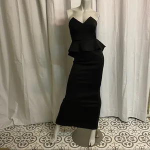 ‎BeBe Beautiful bodycon Black Floor Length Dress C26 thumbnail 2