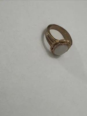 Gold-Tone Ring with White Oval Stone - Elegant Women's Jewelry thumbnail 2