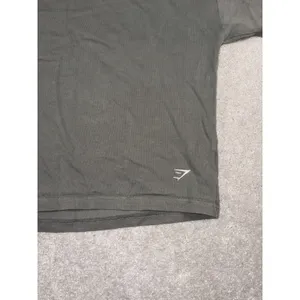 gymshark gray oversized cropped t shirt large embroidered logo thumbnail 2