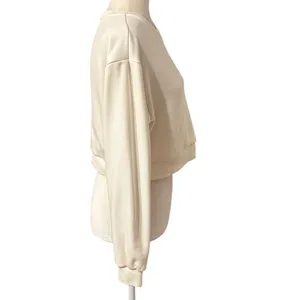 Aritzia Sunday Best Cropped Crewneck Sweatshirt, Ivory Horse Embroidery, Size XS thumbnail 2