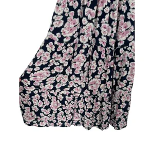 Abercrombie & Fitch Womens Floral Smocked Puff Sleeve Tiered Midi Dress Sz Small thumbnail 13