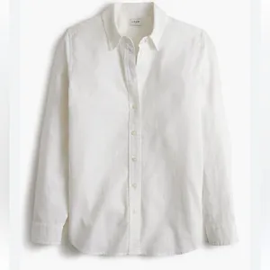 NWT JCrew White Linen Botton Blend Button Down Shirt l S l Sold Out l Needs Wash thumbnail 1