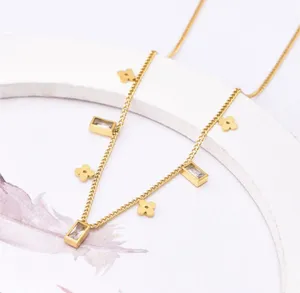Dainty Clovers & CZ Charms Gold Necklace thumbnail 7