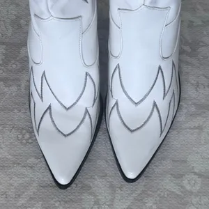 Sergio Todzi Thigh High Boots Western Cowboy Boots Size 37 US 6.5 White thumbnail 9