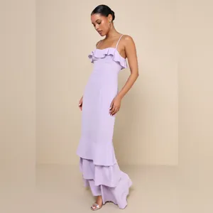 LULU’S Lively Evenings Lavender Sleeveless Tiered Maxi Dress thumbnail 5